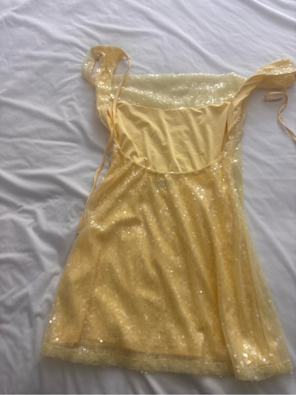 Princess Polly Pale Yellow Sequin Mini Dress